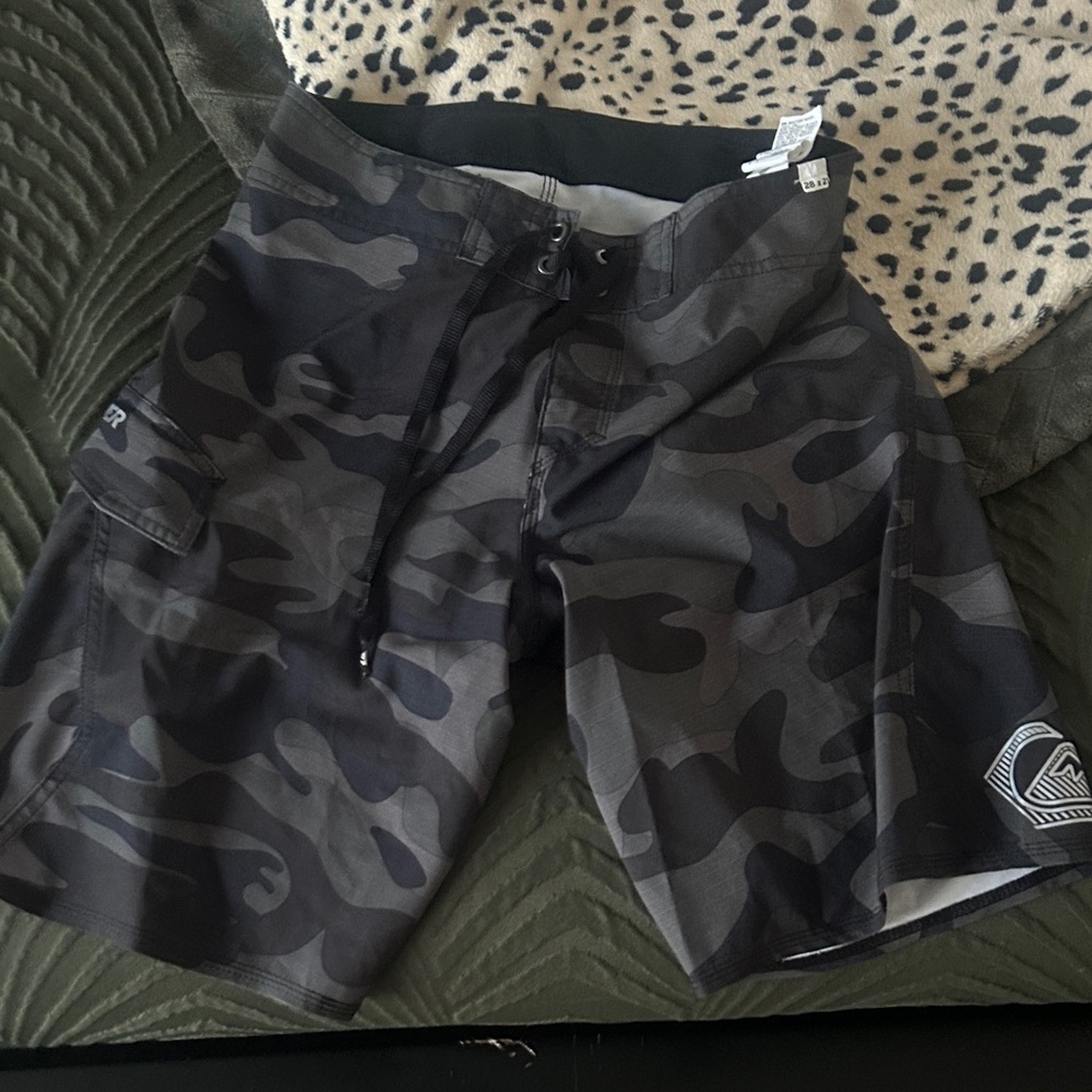 Quiksilver Men's Camo Board Shorts - Black and Gray